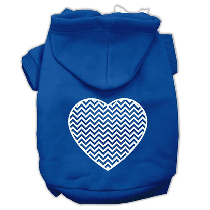Pet Hoodie Screen Printed, "Chevron Heart"