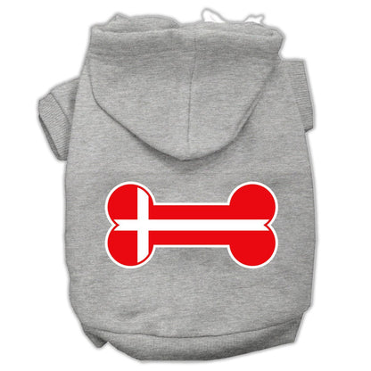 Pet Hoodie "Bone Shaped Denmark Flag"