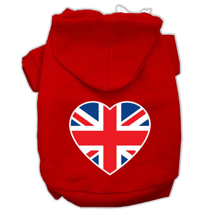 Pet Hoodie "British Flag Heart"