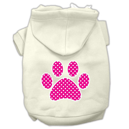 Pet Hoodie "Pink Swiss Dots Paw"