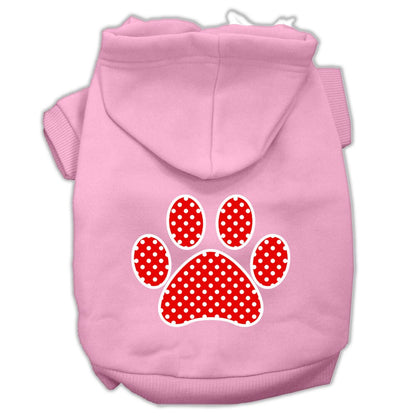 Pet Hoodie "Red Swiss Dots Paw"