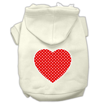 Pet Hoodie "Red Swiss Dots Heart"