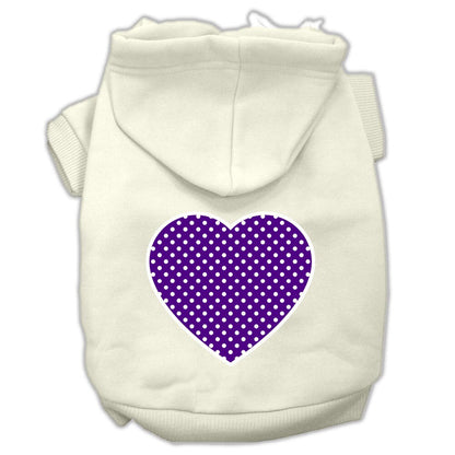 Pet Hoodie "Purple Swiss Dots Heart"