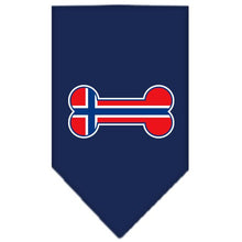 Pet and Dog Bandana Screen Printed, "Bone Shaped Norway Flag"