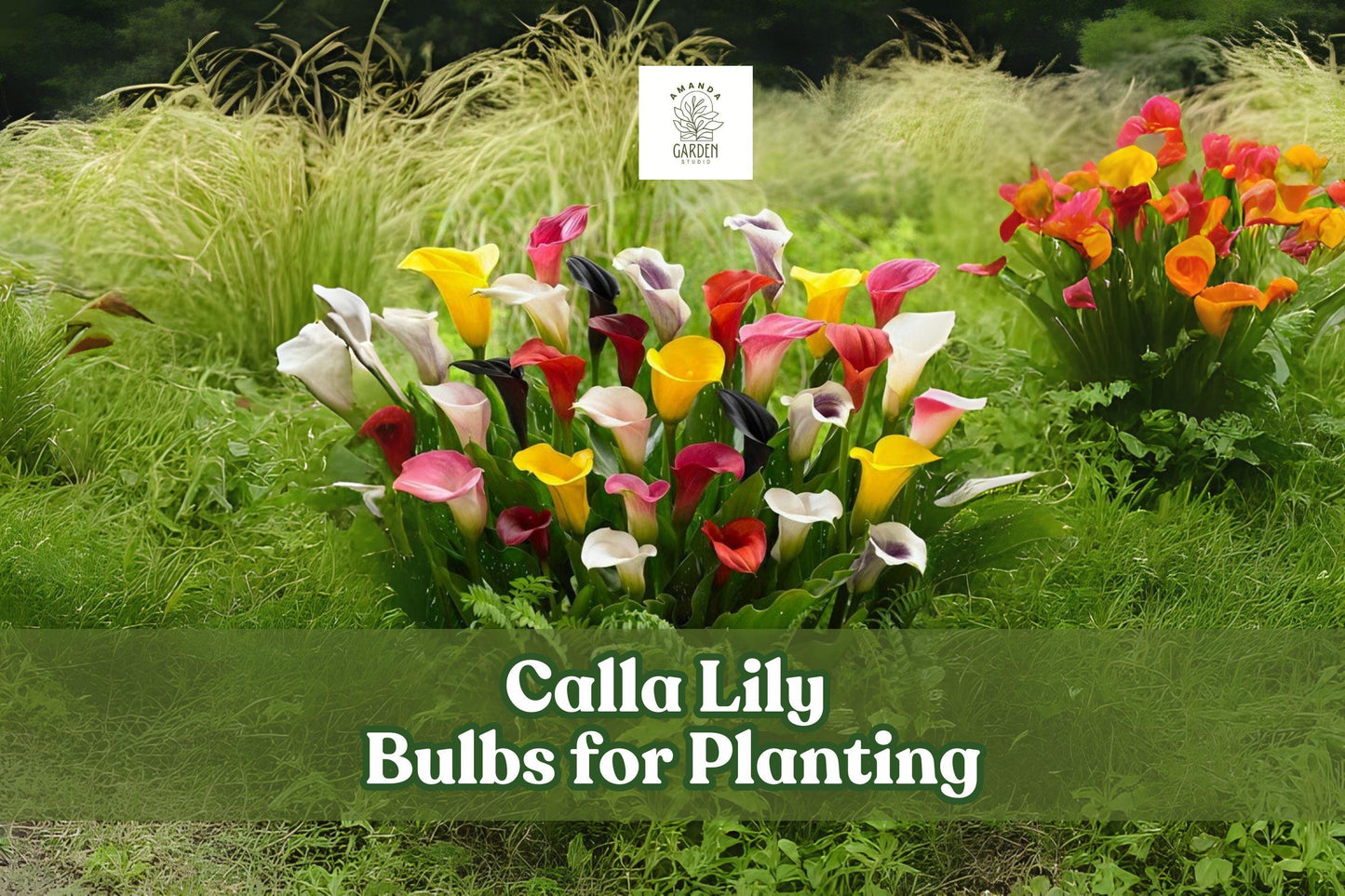 Mixed Color Calla Lily Bulbs Set of 3 – Zantedeschia spp. Summer Flowering, Easy to Grow, Ornamental Trumpet-Shaped Flowers