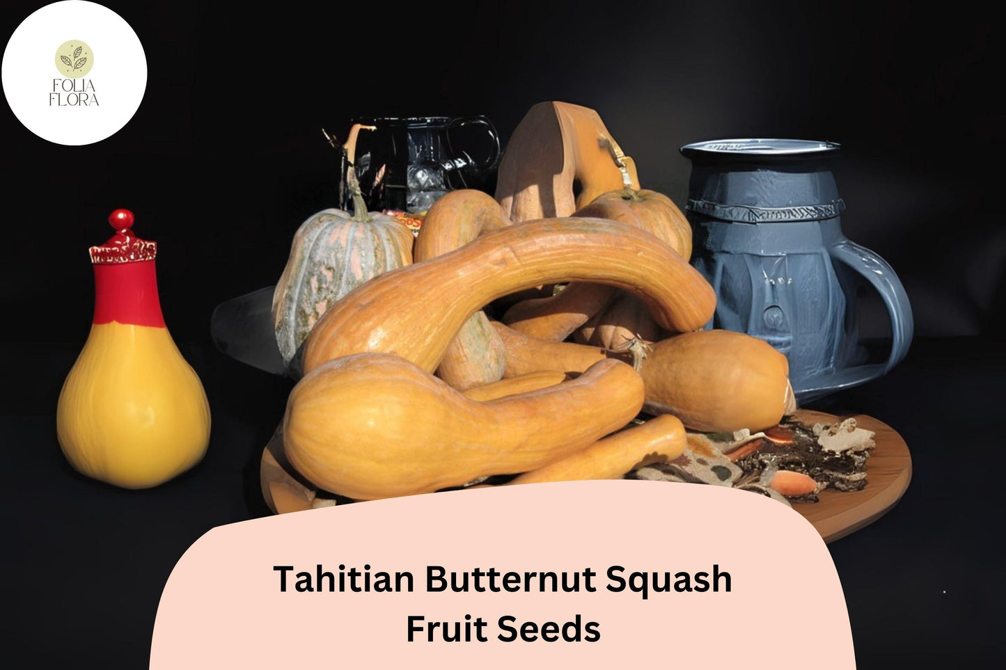 Tahitian Butternut Squash Seeds | Heirloom Winter Squash Variety | Cucurbita moschata | Long-Necked, Deep-Orange Flesh