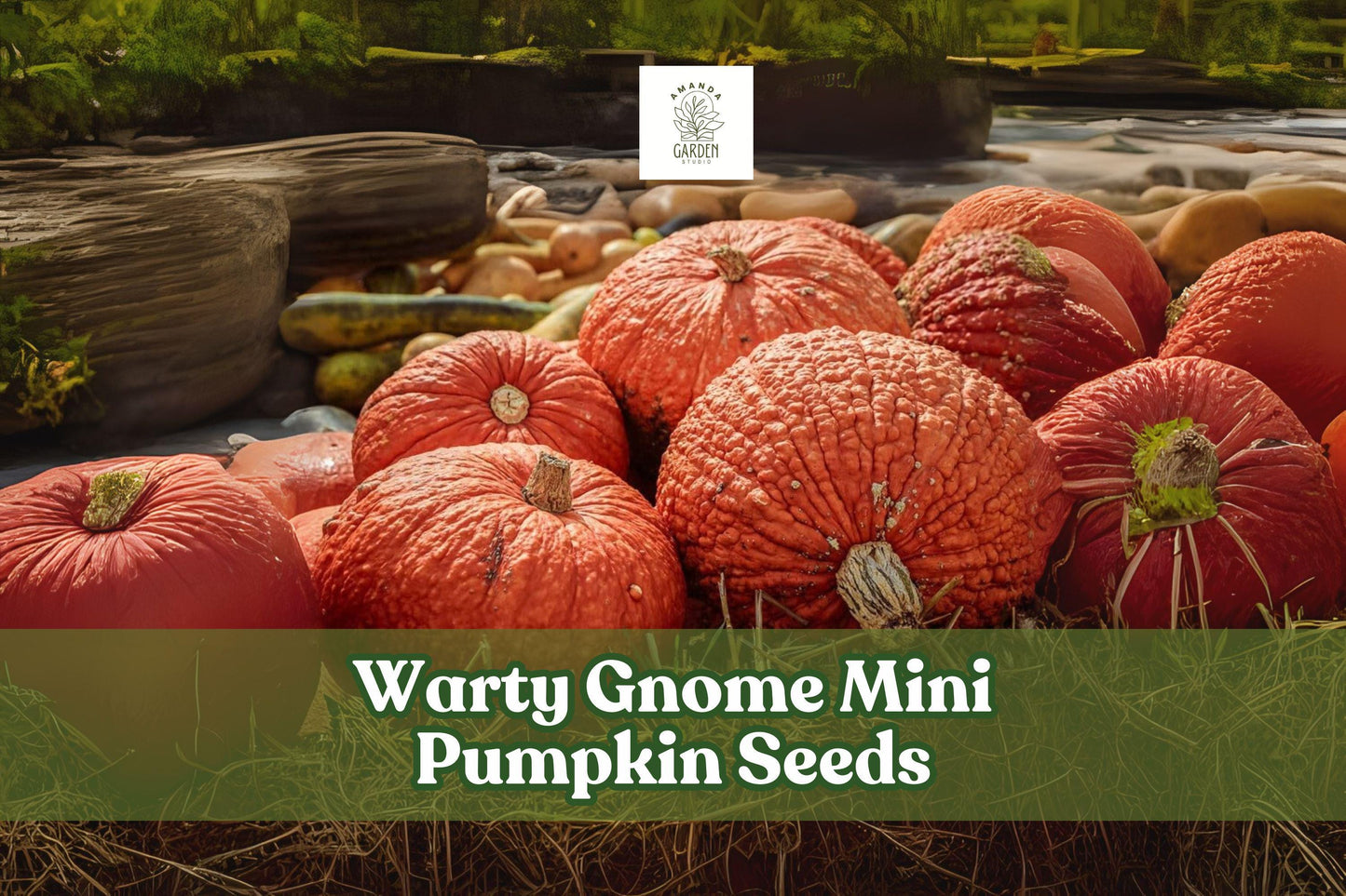 Warty Gnome Mini Pumpkin Seeds – Ornamental Cucurbita pepo for Fall Decor, Halloween, and Seasonal Displays, 10 Seeds