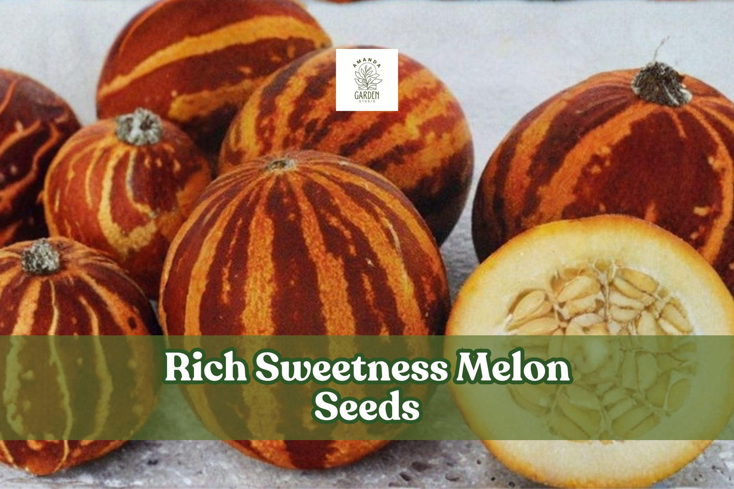 Rich Sweetness Melon Seeds | Heirloom Cucumis melo var. reticulatus | Small Orange-Yellow Fruits | 20 Seeds