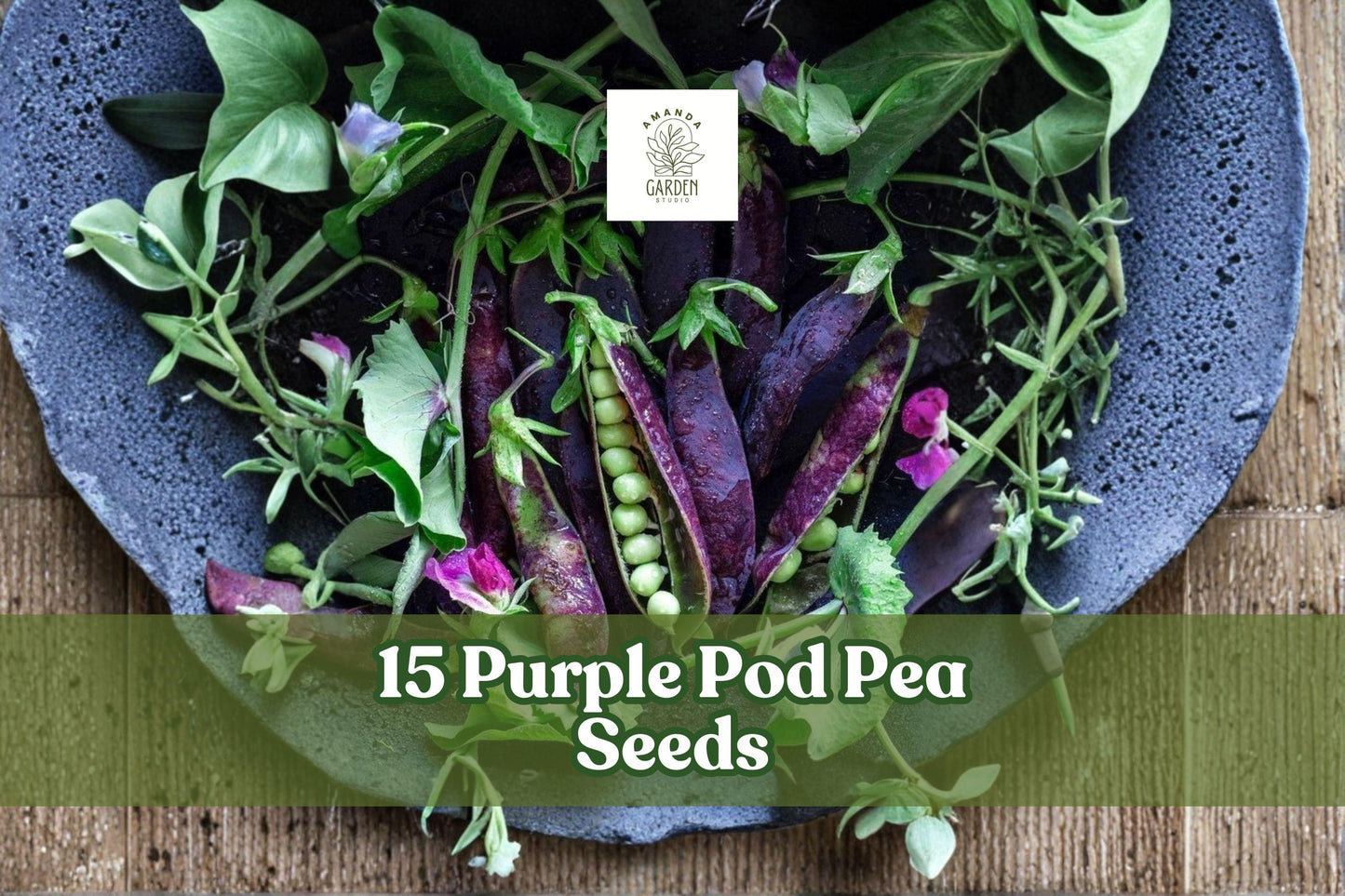 15 Purple Pod Pea Seeds - Heirloom Non-GMO Pisum sativum for Cool-Season Garden Planting