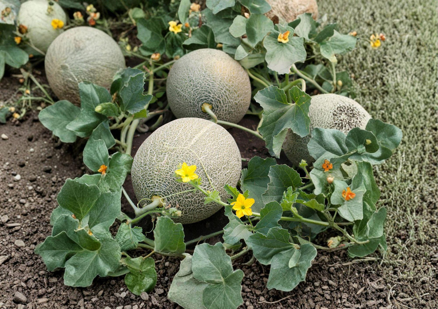 Hales Jumbo Cantaloupe Seeds – Heirloom Sweet Orange Flesh Melon for Home Garden, Summer Harvest, Vining Plant