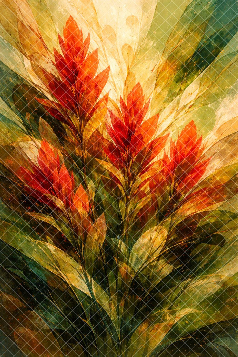 Wildflower Botanical Print Set - Digital Download, Northwestern Indian Paintbrush, Castilleja angustifolia, Vintage Botanical Artwork