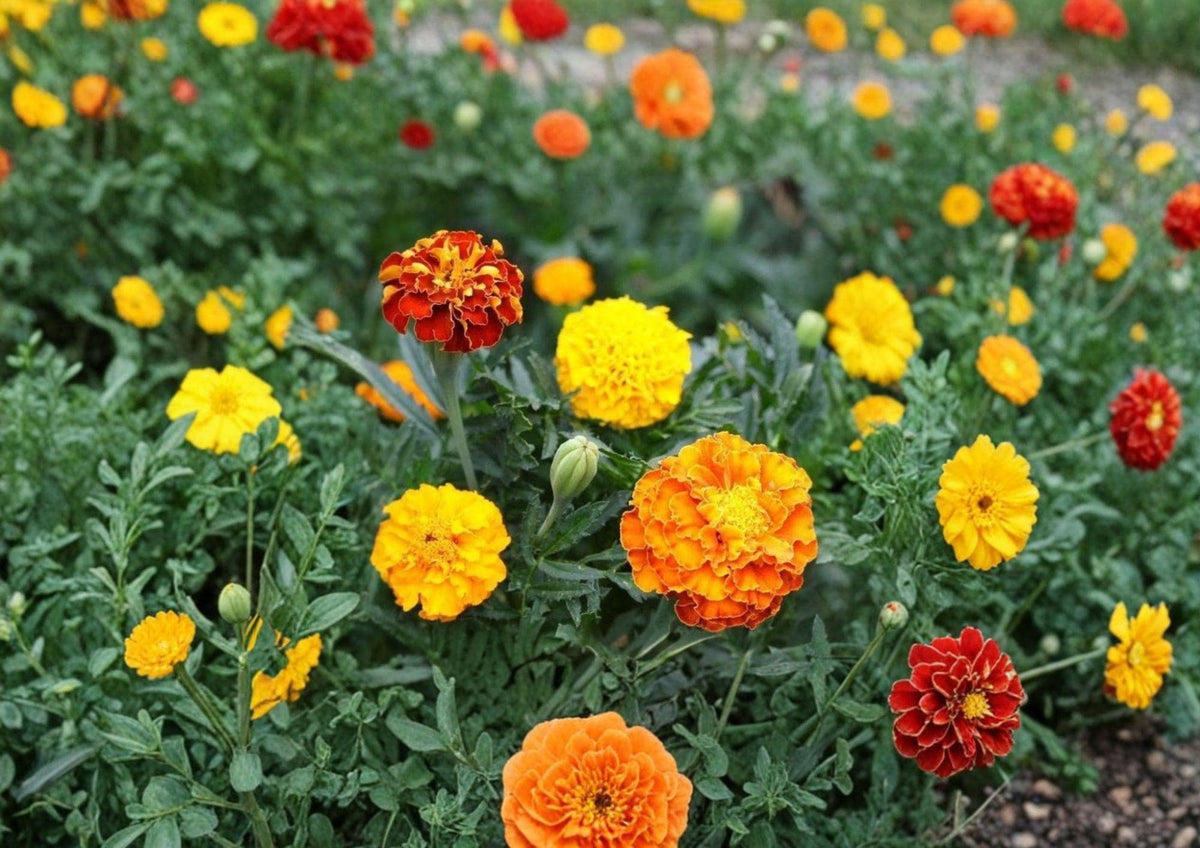 French Marigold Seeds – Petite Mixture Dwarf Flower Seeds for Borders, Containers, and Gardens (Tagetes patula)