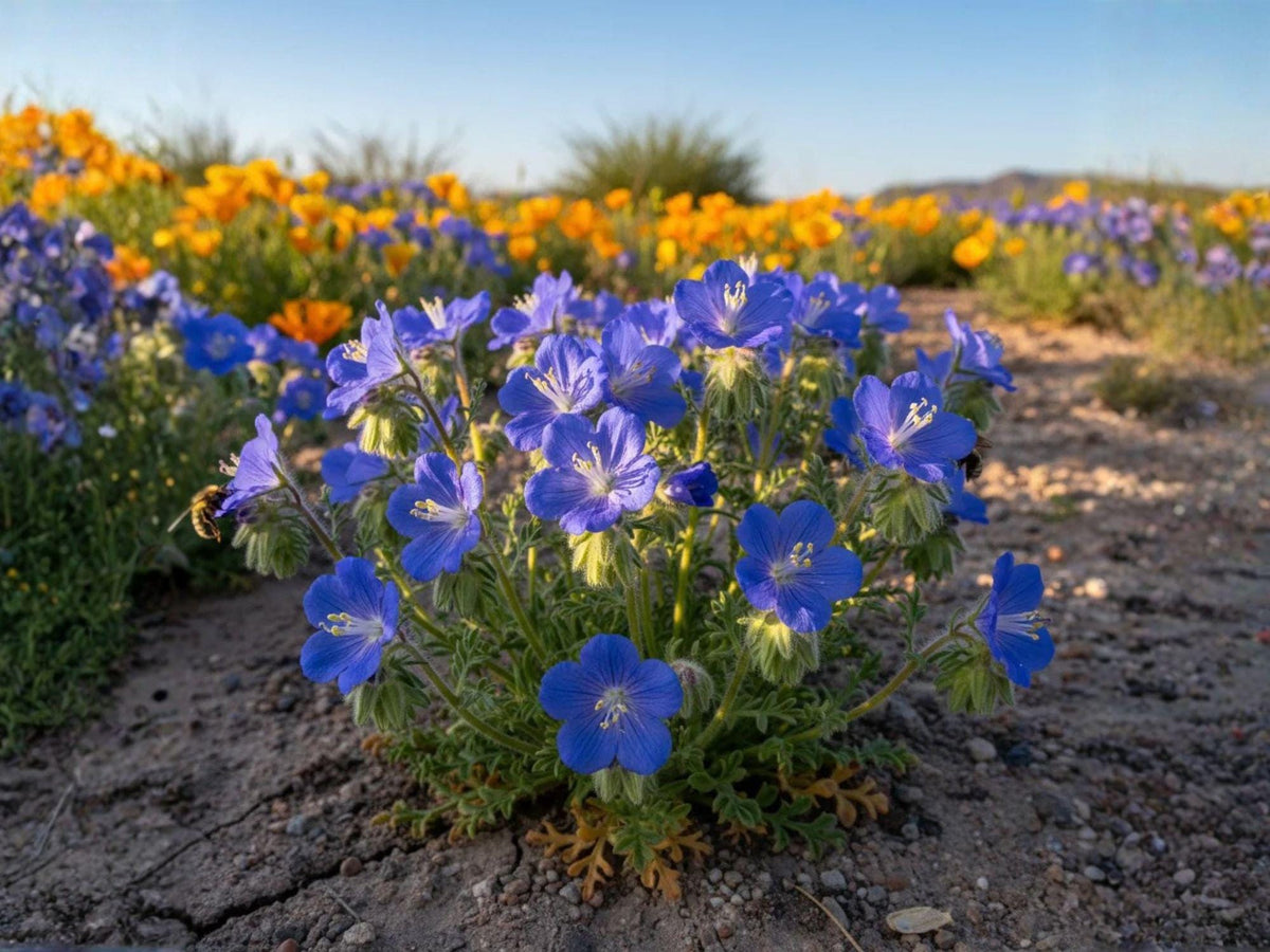 California Bluebells Seeds - Heirloom Non-GMO Wildflower Seeds for Pollinator Gardens - Phacelia campanularia