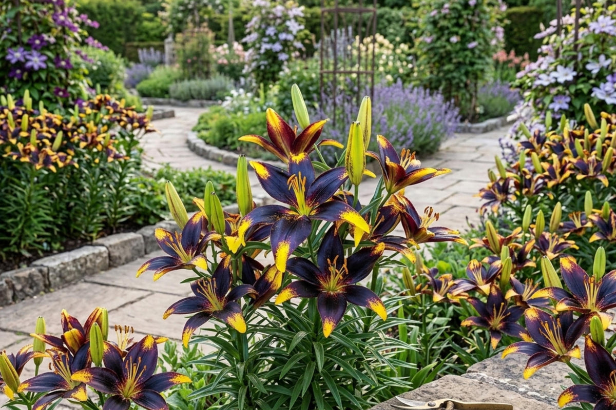 Black-and-White Bearded Iris Seeds - 50 Dramatic Ruffled Bicolor Blooms - Iris germanica for Garden Beds & Containers