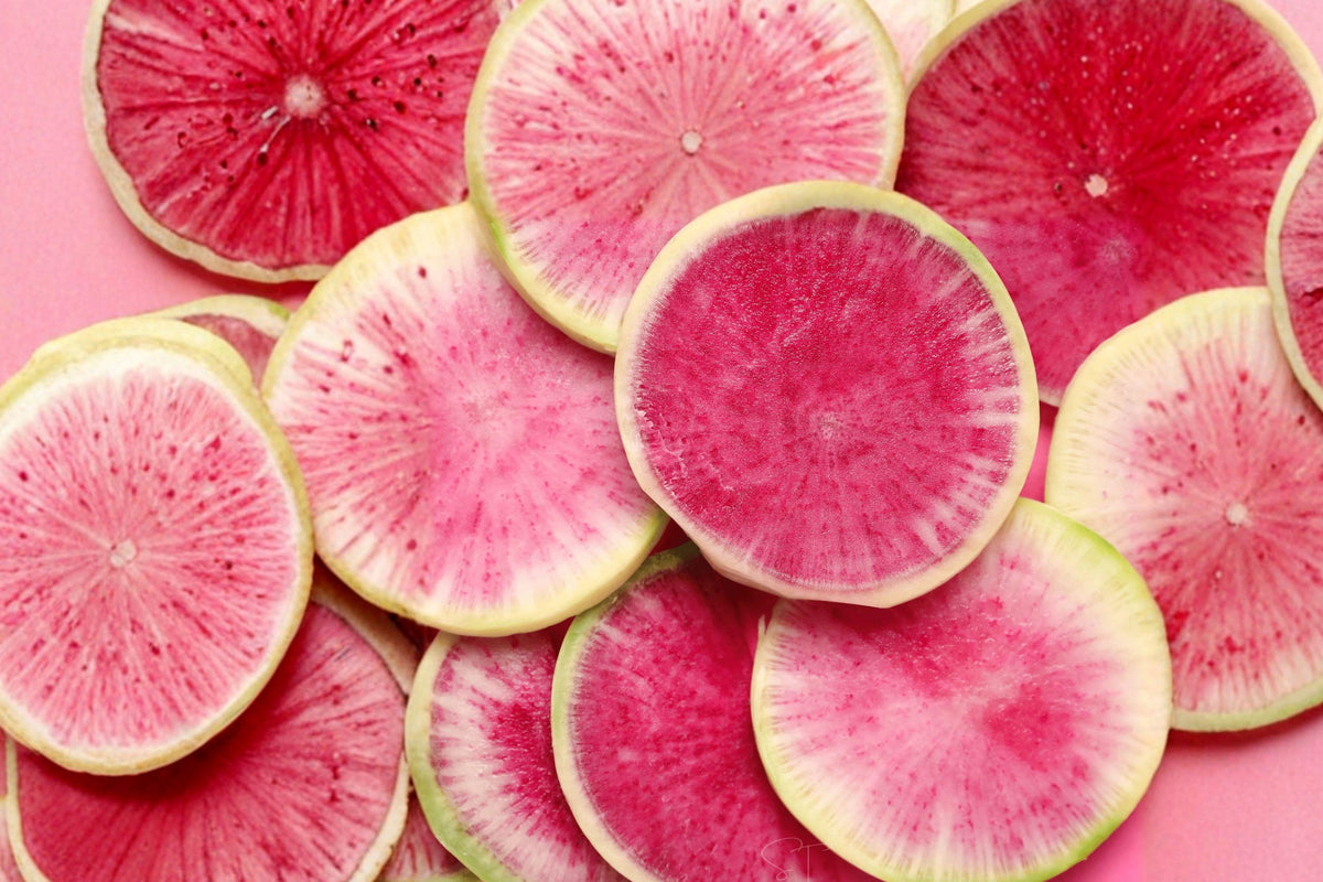 Watermelon Radish Seeds – Heirloom Non-GMO Pink and Green Root Vegetable, 300+ Seeds, Cool-Season Crop
