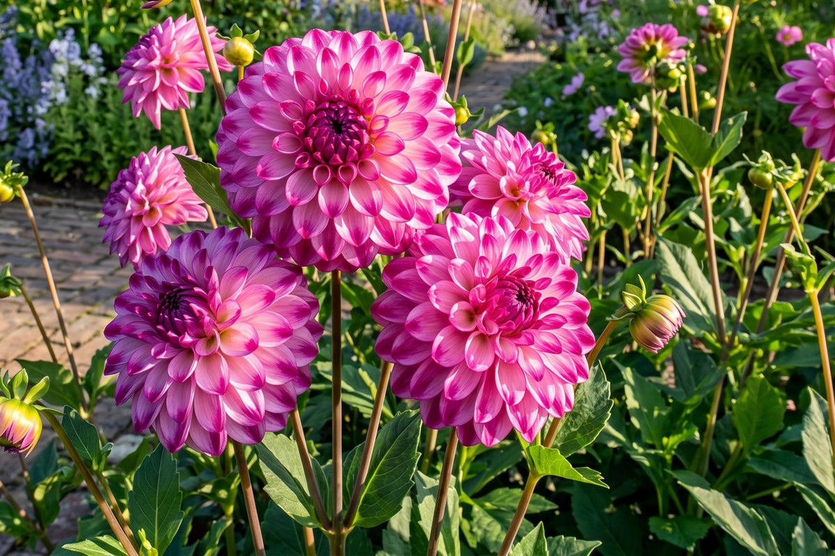 Giant DinnerPlate Dahlia Bulb Clump, Dutch Carnival Flower Tuber, Vibrant Multicolored Blooms, Dahlia pinnata