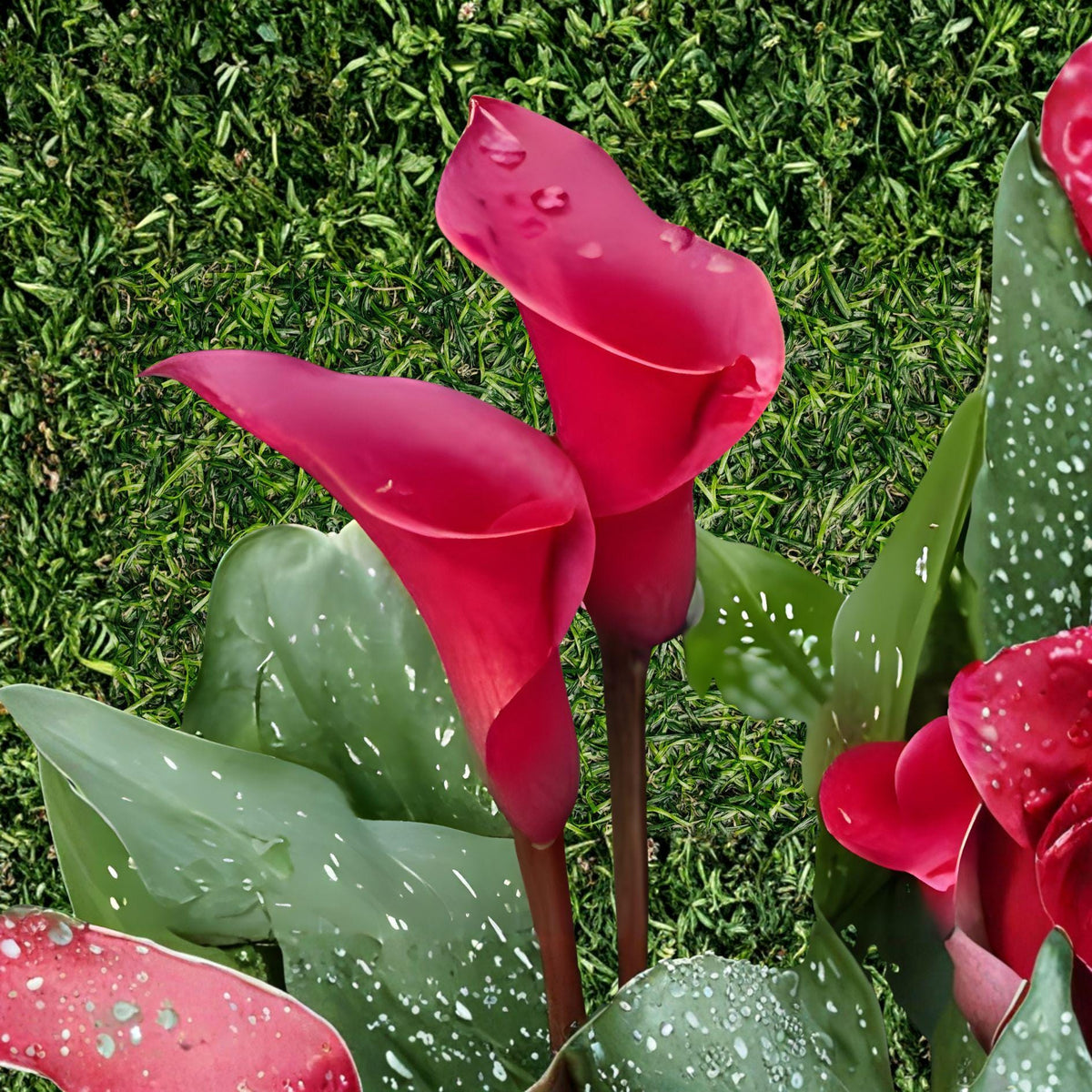Red Calla Lily Rhizomes | Zantedeschia | Trumpet Flowers | Summer Blooms | 3 Bulbs