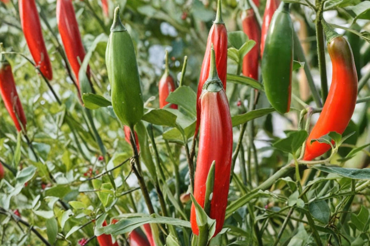 Serrano Pepper Seeds – Capsicum annuum – Spicy Hot Chili for Salsa & Cooking, Green to Red Fruits, Vegetable Garden Seed