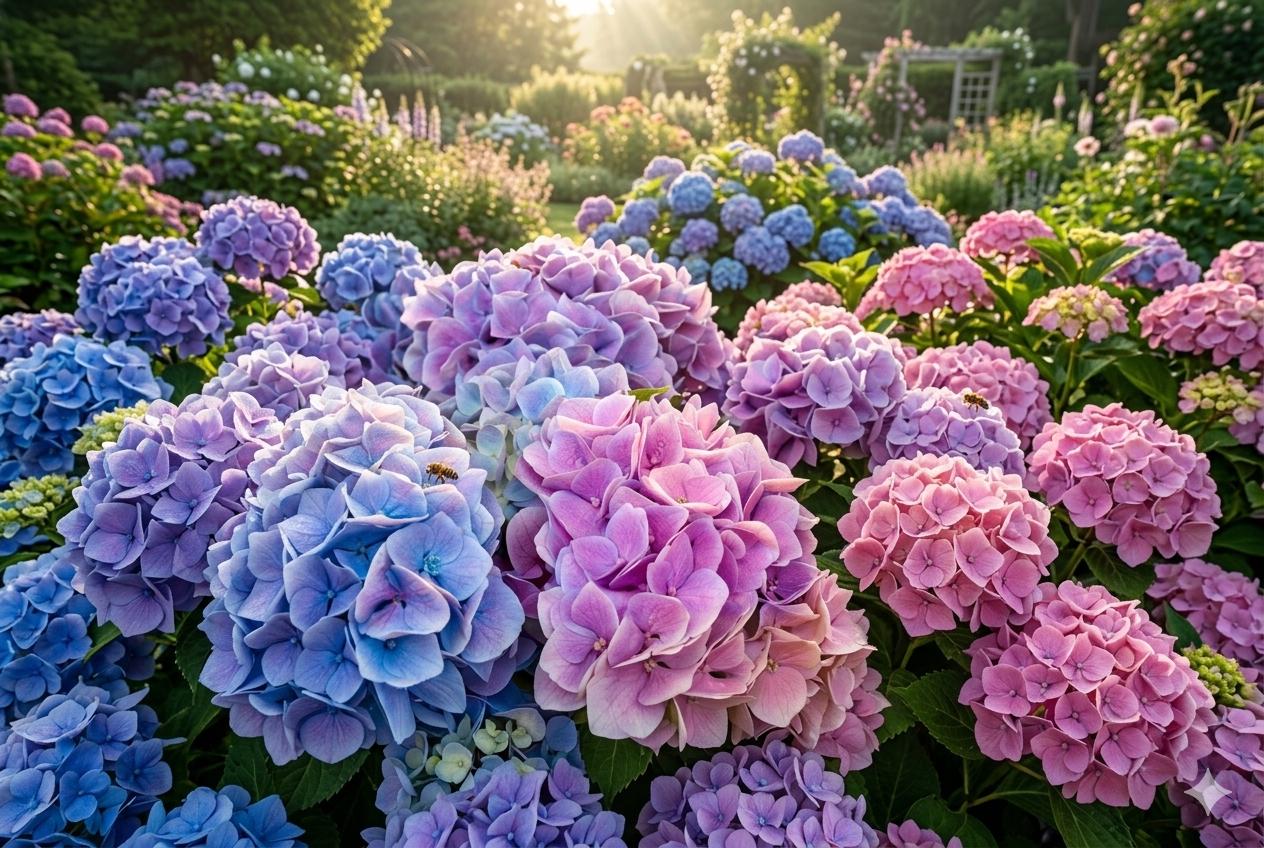 Spring Mix Hydrangea Seeds – Non-GMO Hydrangea macrophylla Flower Blooms for Garden, Border, Container Planting