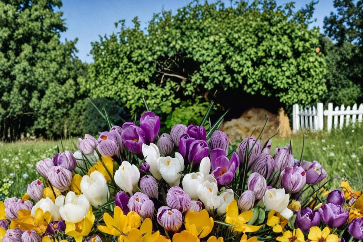 Large Crocus Mix Bulbs – Early Spring Flowering Crocus (Crocus) for Garden Beds & Borders