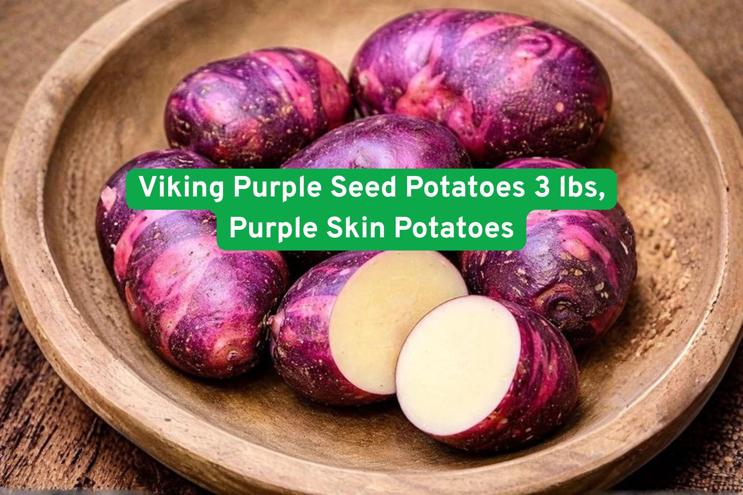 Viking Purple Seed Potatoes 3 lbs – High-Yield Organic Tubers for Garden, Edible Crops, Purple Skin, Root Vegetables