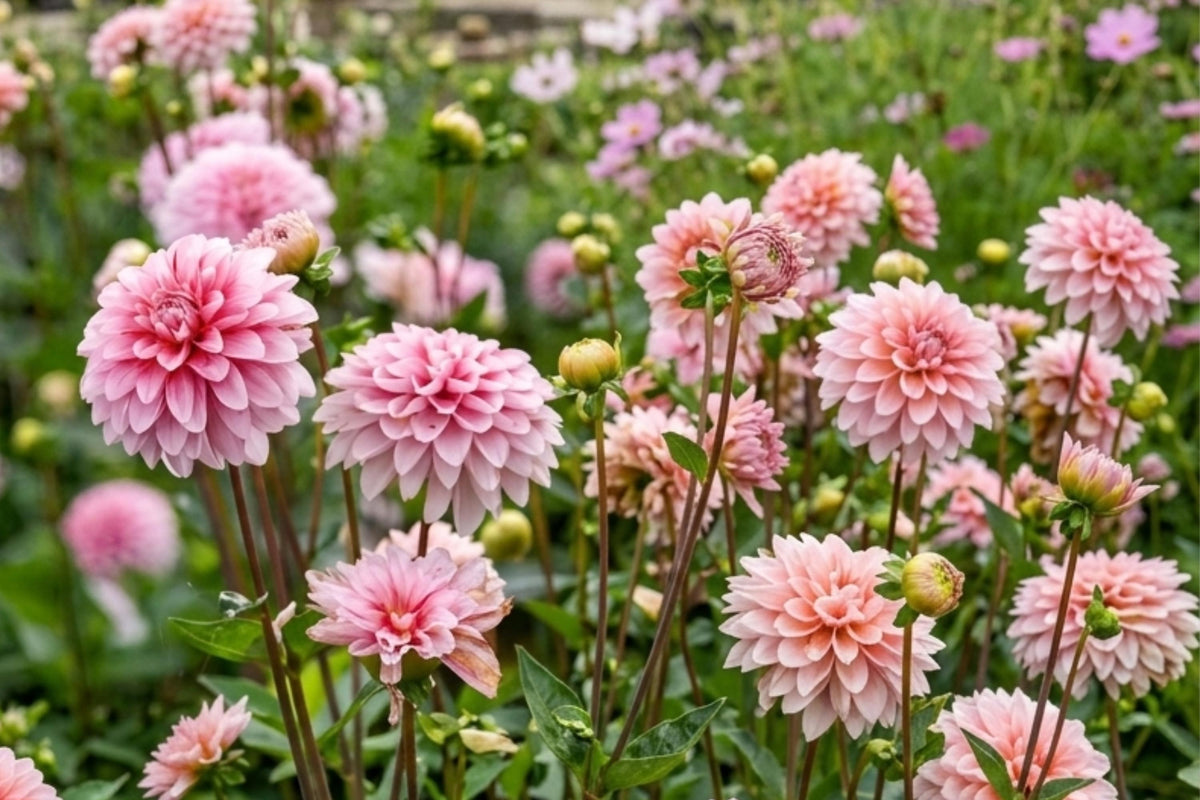 Decorative Dahlia Bulb Tuber Clump - Strawberry Cream - Perennial Flower - Dahlia pinnata