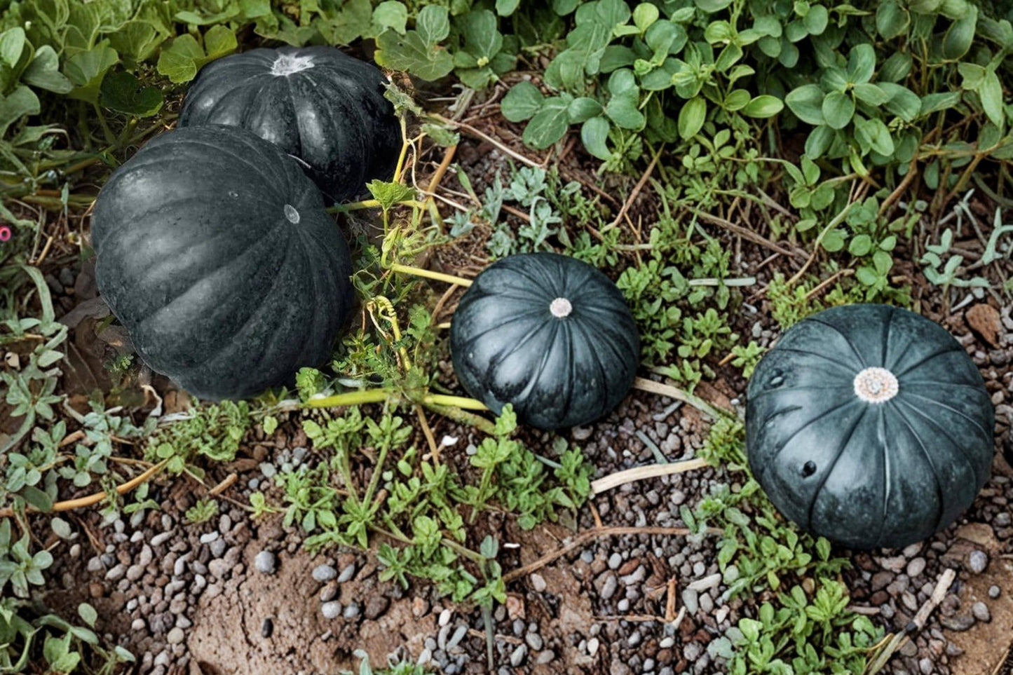 Black Kat Pumpkin Seeds – Cucurbita pepo Squash for Planting, Edible & Ornamental, Dark Exterior, Orange Flesh