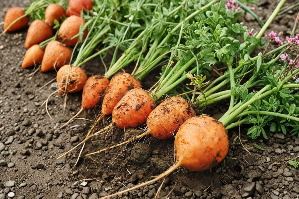 Parisian Carrot Seeds – Heirloom Round Orange Roots, Compact, Tender, Non-GMO, 200+ Seeds for Small Gardens & Containers