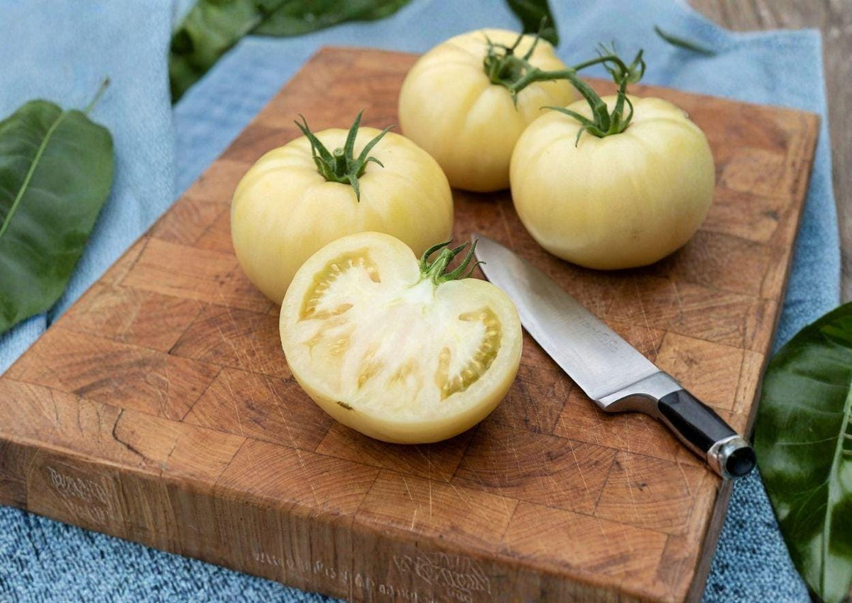 30+ Chef’s Choice White Tomato Seeds – Heirloom Pale Cream Slicer Tomato, Solanum lycopersicum