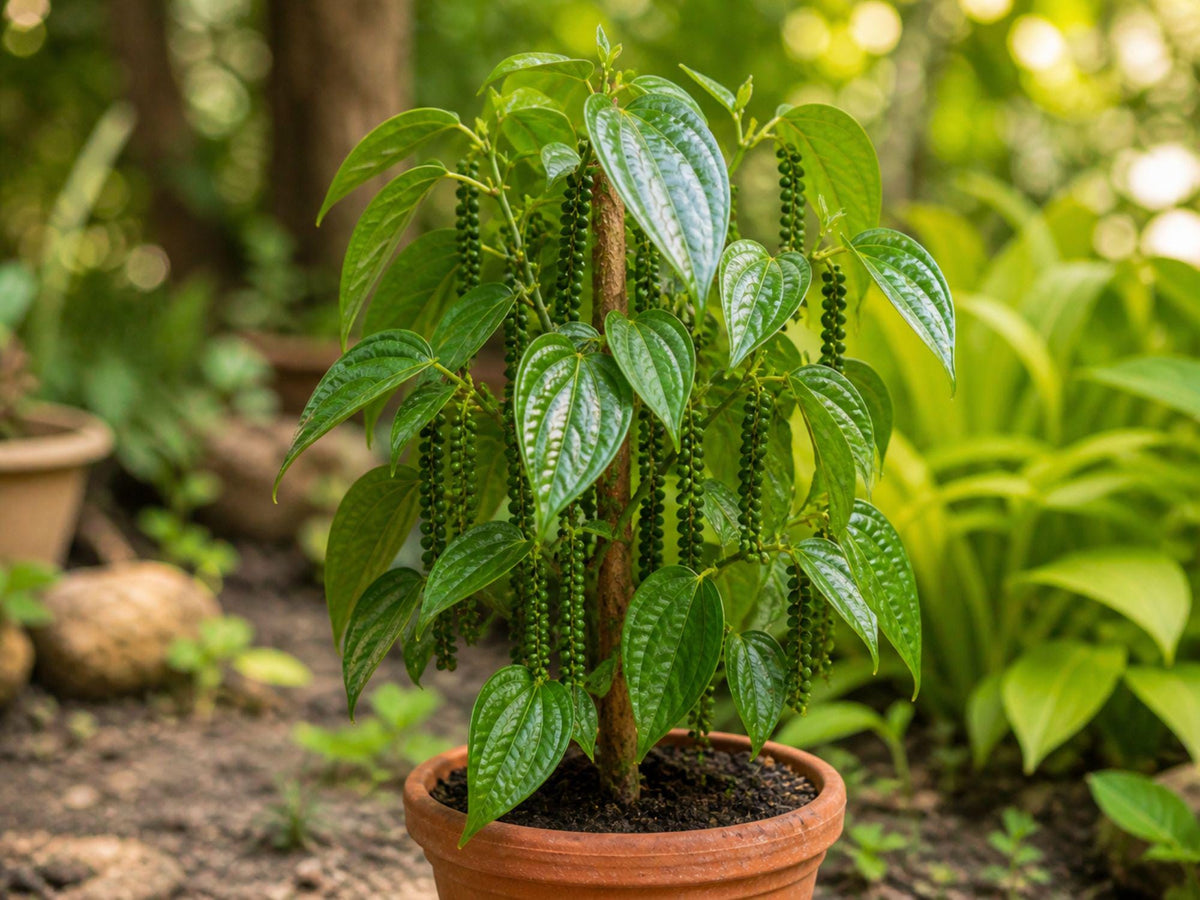 Black Pepper Plant Starter – Piper nigrum Climbing Vine for Indoor & Warm Climate Gardens