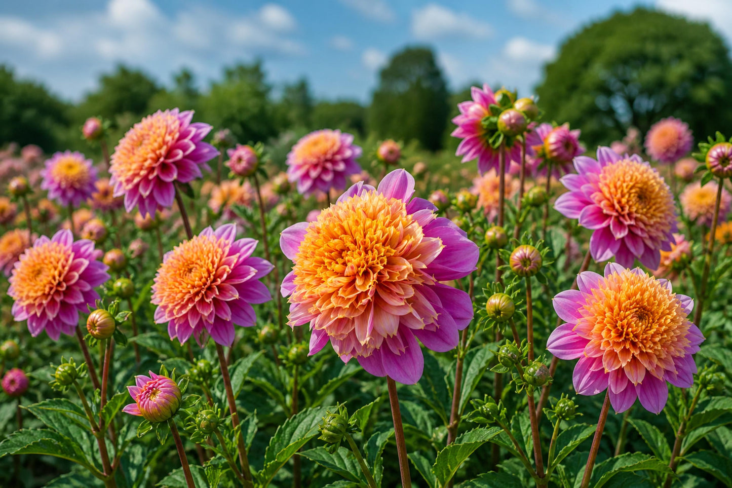 Powder Puff Dahlia Tuber Clump – Fluffy Blooms, Pollinator Attractor, Garden Plant, Dahlia pinnata