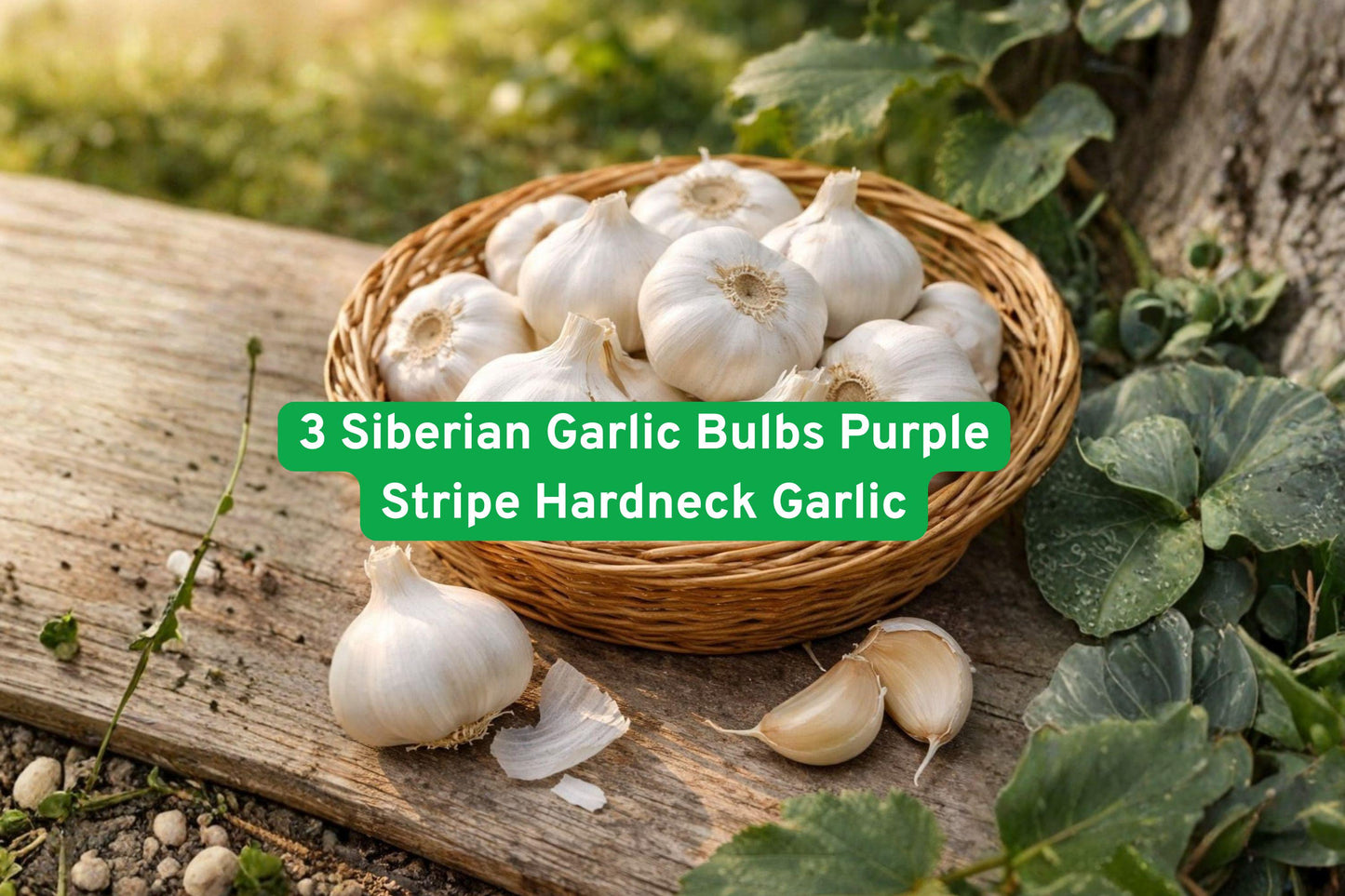 Siberian Garlic Bulbs Purple Stripe Hardneck | Cold Hardy Edible Bulb | Allium sativum
