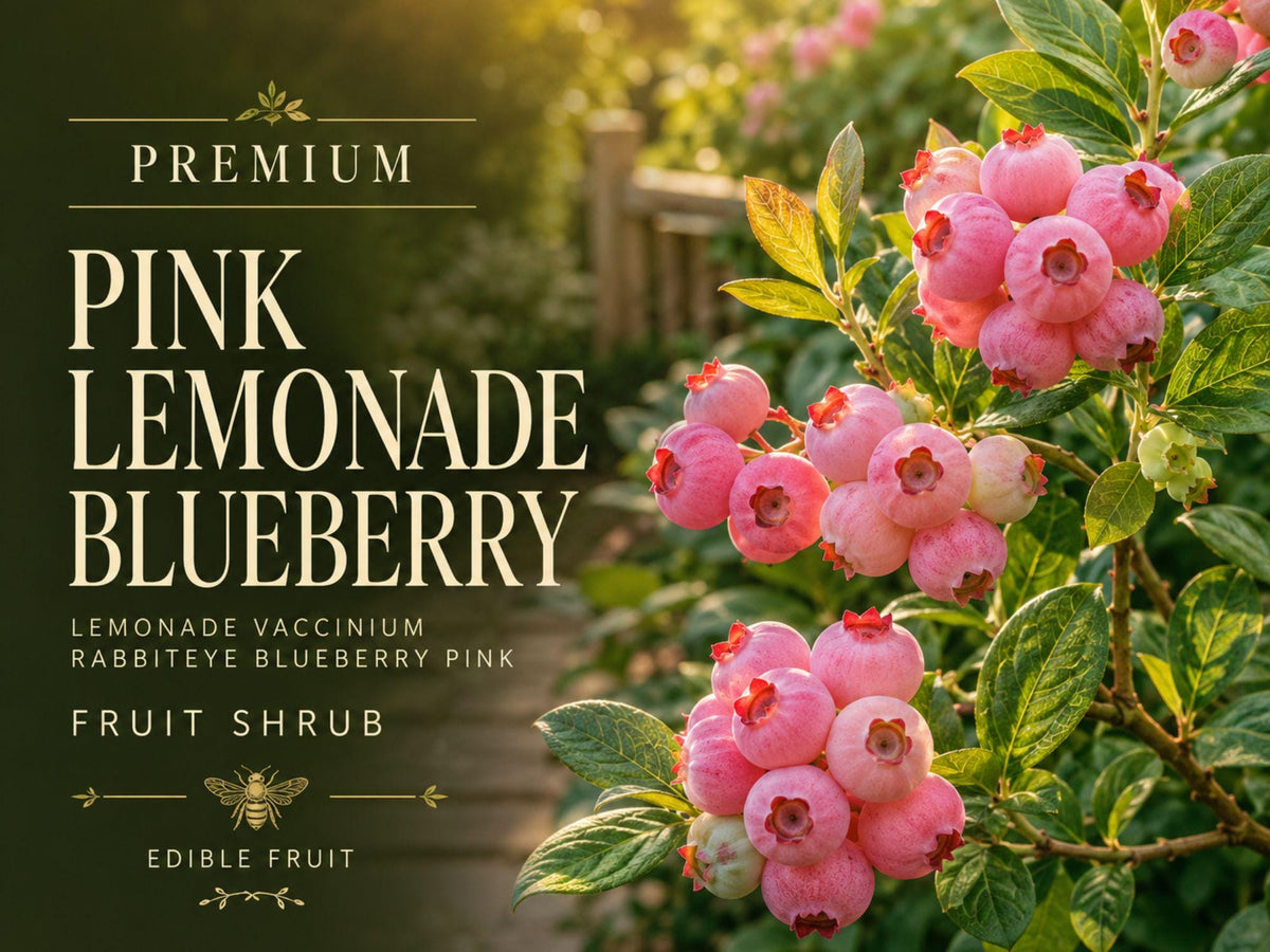 Pink Lemonade Blueberry Plant 3-4" Bare Root Shrub Vaccinium virgatum ‘Pink Lemonade’ for Edible Garden