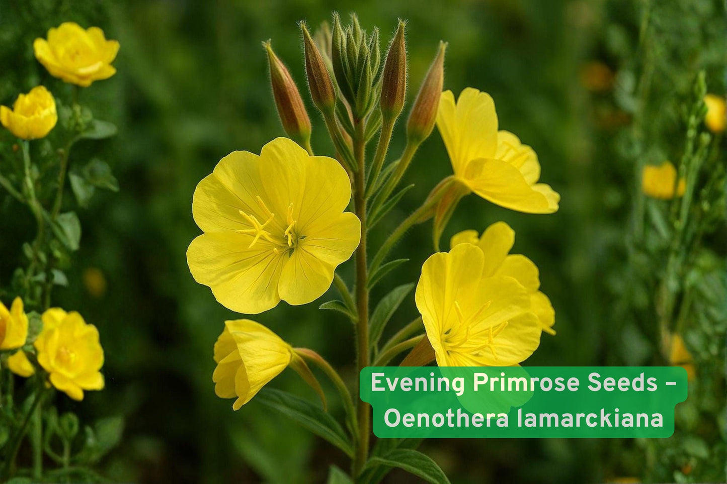 Evening Primrose Seeds – Oenothera lamarckiana Yellow Night Blooming Flower for Pollinator Garden, Drought Tolerant, Wildflower Seeds