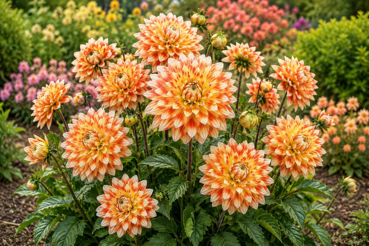 Dinner Plate Dahlia Bulb Clump Thomas Edison | Large Bloom Perennial Dahlia variabilis for Borders & Cut Flowers