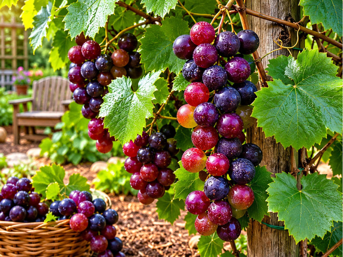 Carlos Muscadine Grape Vine Bare Root Plant | Self-Fertile Bronze Edible Fruit | Vitis rotundifolia