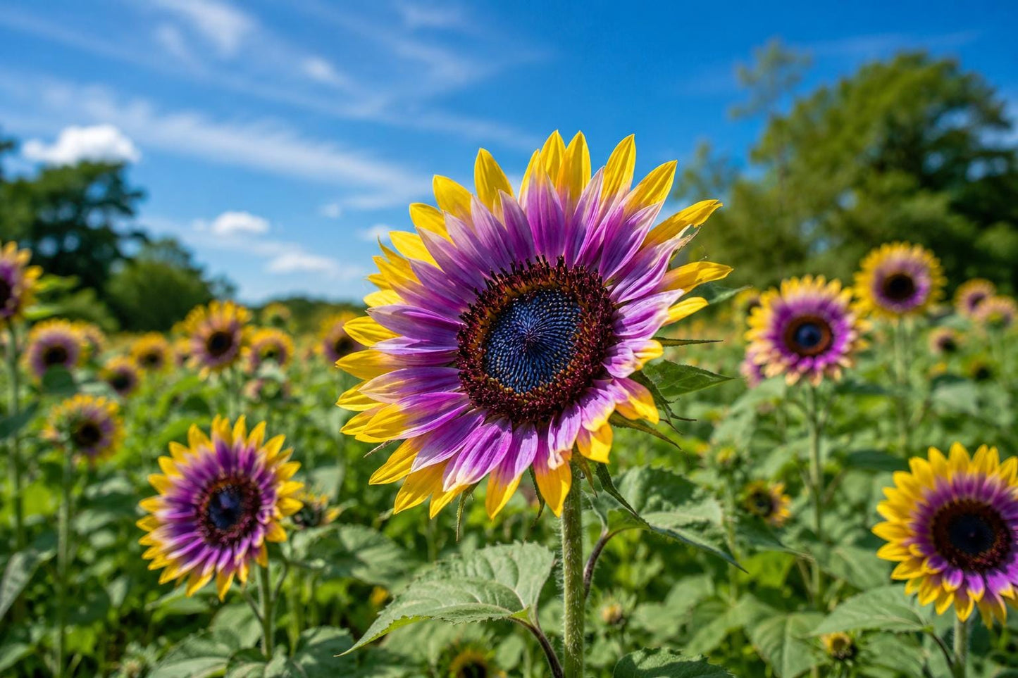 Rare Purple Heart Sunflower Seeds - 50pcs Helianthus annuus Unique Purple Blooms for Garden Decor