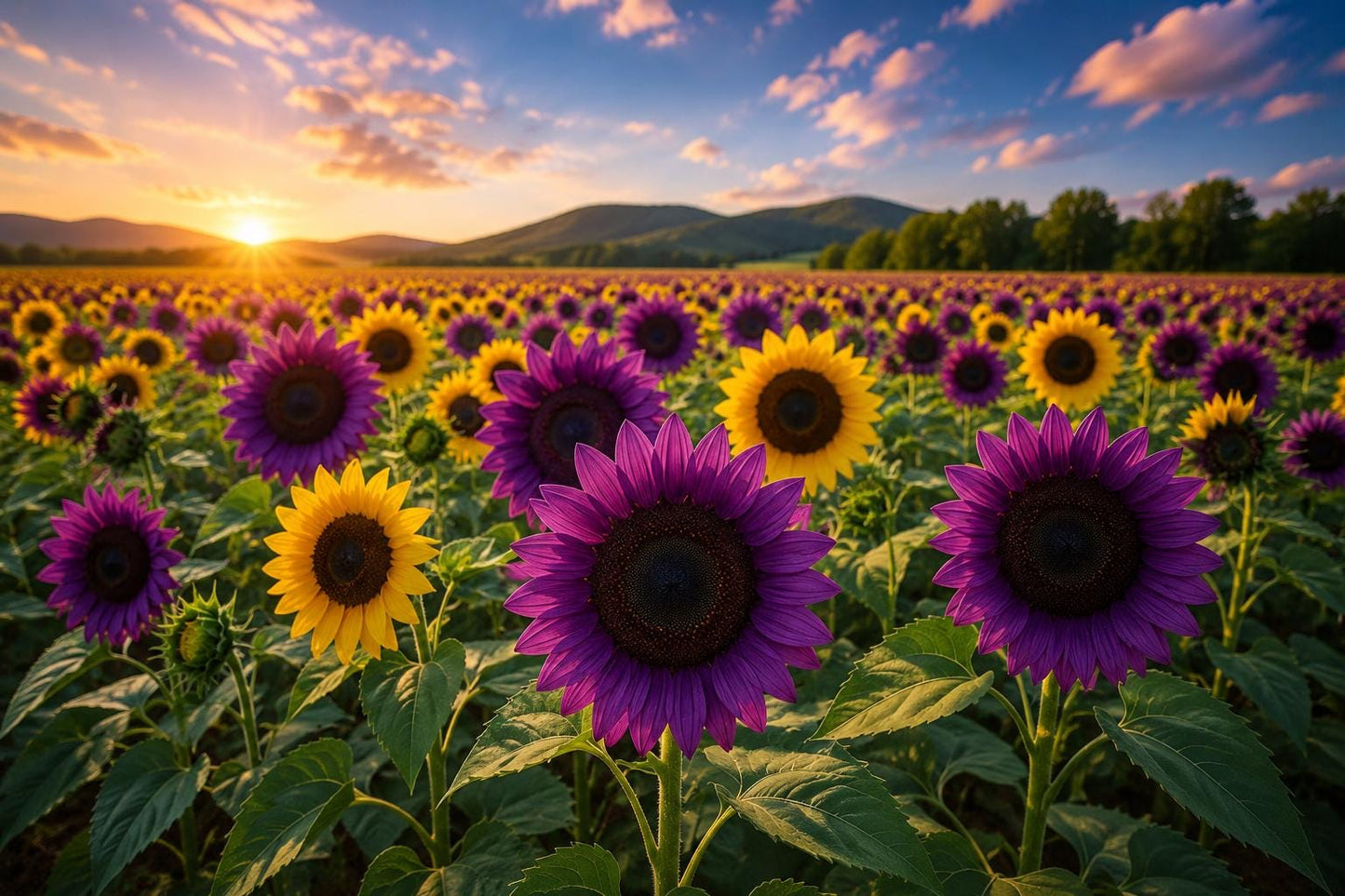 Rare Purple Sunflower Seeds - 50pcs Helianthus annuus 'Violet Glow' Heirloom Variety for Garden, Cut Flowers, Pollinator Attractant