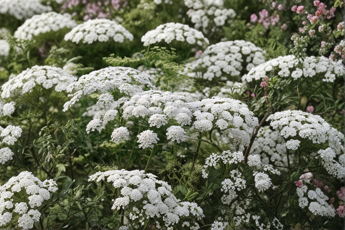 Queen Anne's Lace Seeds – Daucus carota Wildflower, White Lace-Like Flowers, Annual/Biennial, Drought Tolerant, Pollinator Friendly