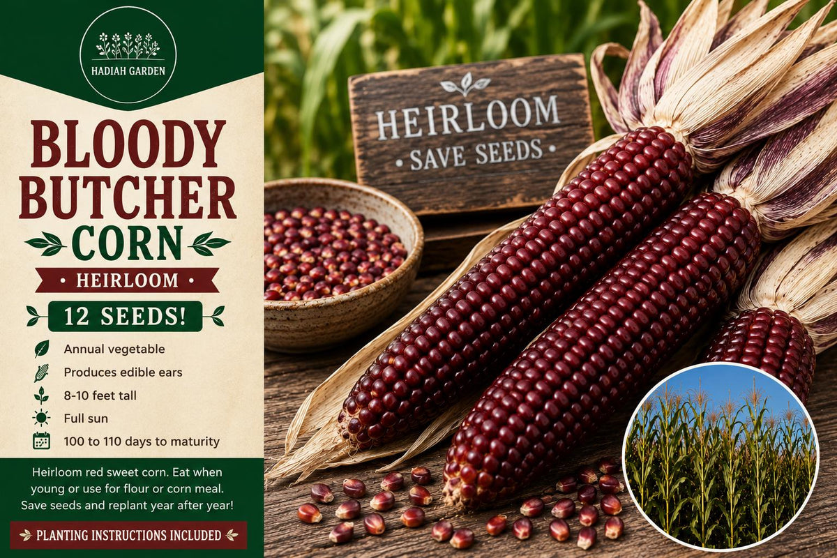 Bloody Butcher Corn Seeds – Heirloom Red Zea mays, Annual Vegetable, Full Sun, 12 Seeds