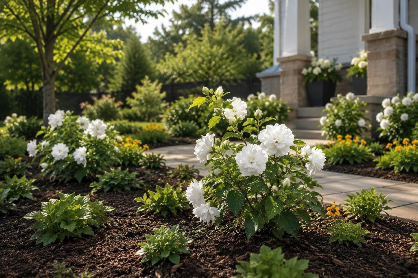 White Hibiscus Seeds - Double Bloom Variety for Summer Gardens - Hibiscus rosa-sinensis, Tropical Flowering Shrub, Pollinator Attracting