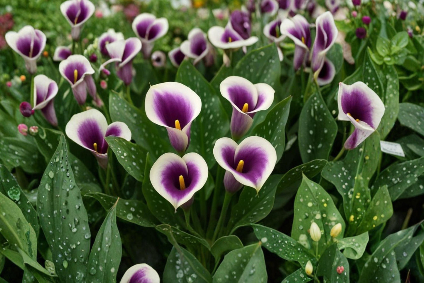 Picasso Calla Lily Bulbs – Zantedeschia ‘Picasso’ Purple and White Ornamental Flowering Bulbs for Garden and Container Display