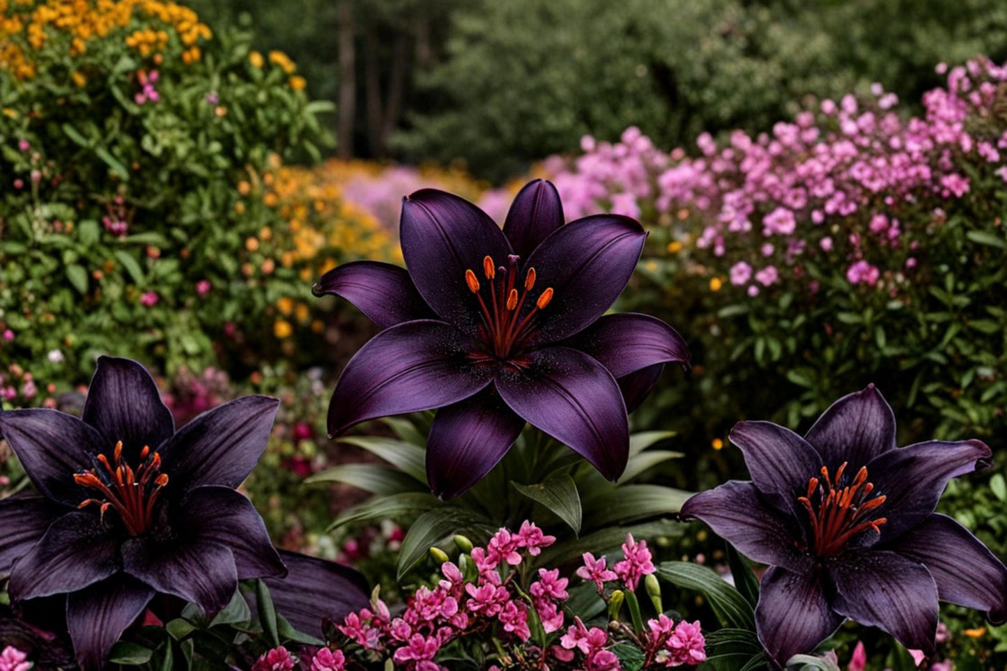 Blackstone Lily Bulbs – Deep Burgundy Asiatic Lily Flowering Bulbs for Garden & Containers – Lilium Asiatic Group
