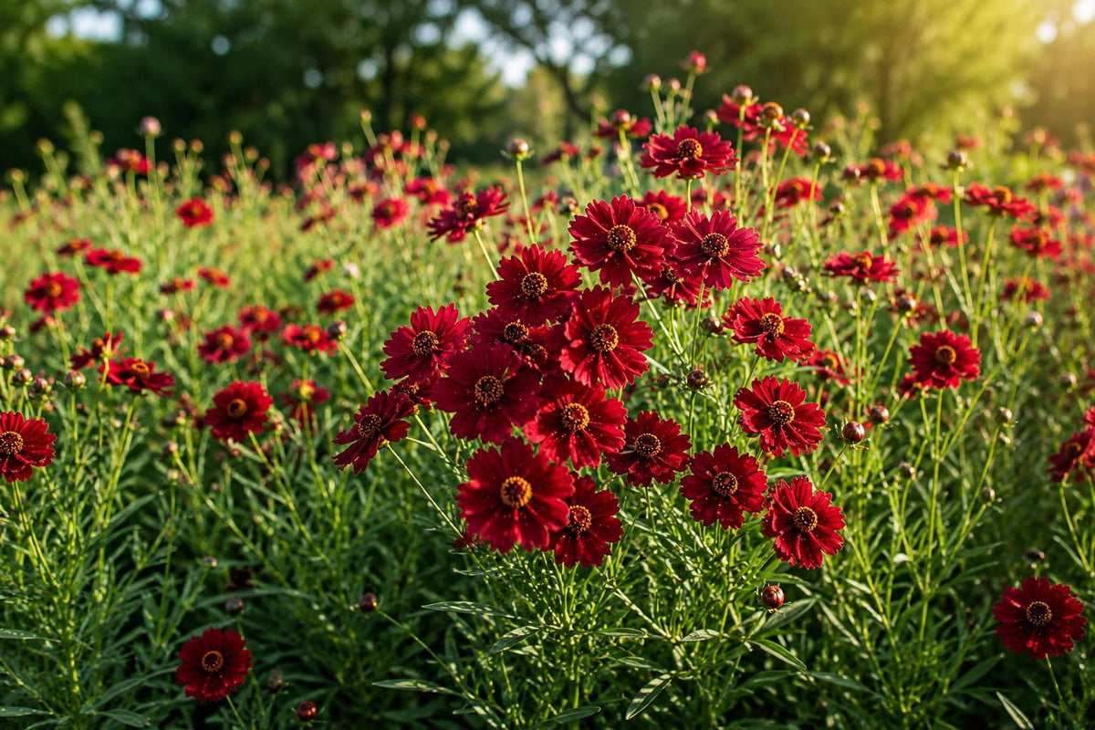 Ruby Red Coreopsis Seeds - 100 Heirloom Perennial Flower Seeds for Garden Planting - Coreopsis tinctoria