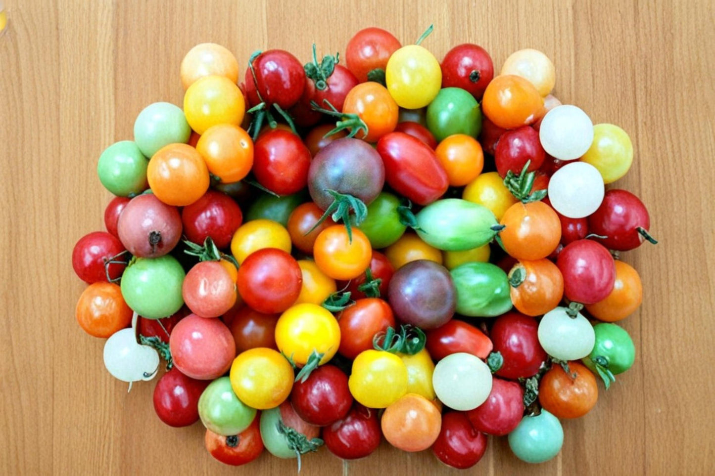 Rainbow Cherry Tomato Seeds – 100+ Heirloom Solanum lycopersicum for Colorful Cherry Tomatoes in Garden & Containers