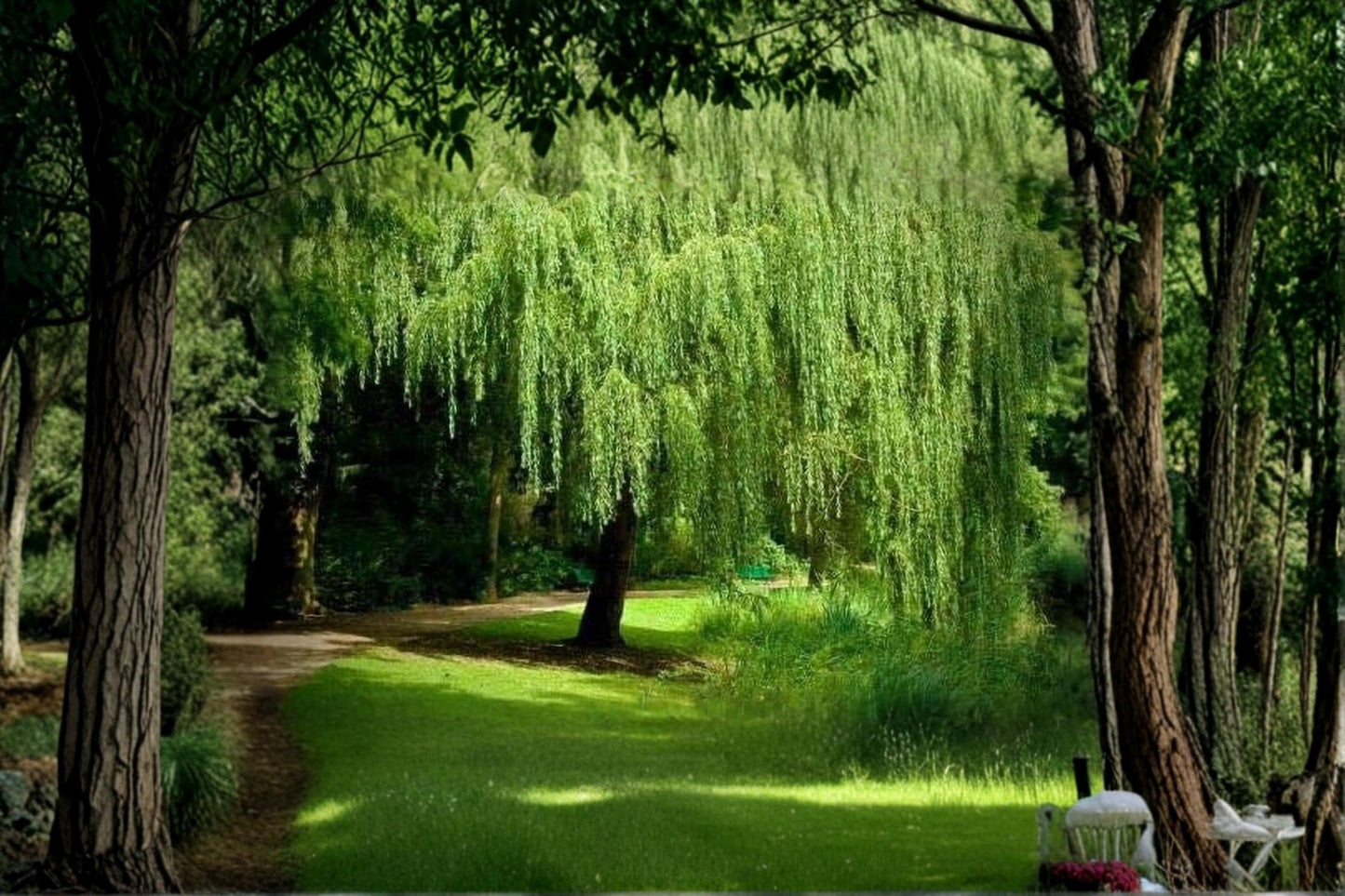 Golden Weeping Willow Live Plant – Ornamental Tree, Salix babylonica, Fast-Growing Landscape Tree for Gardens & Memorials
