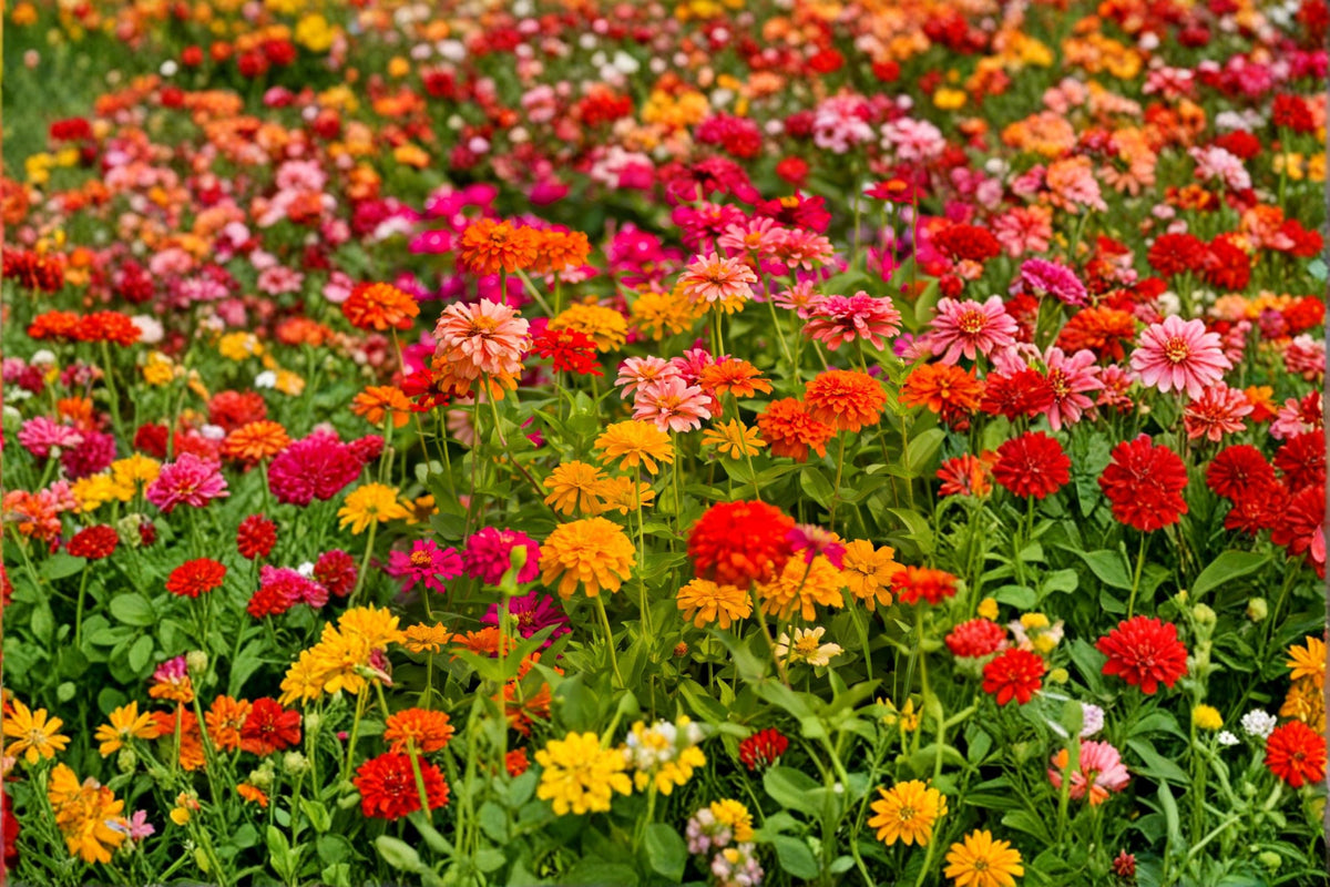 Giant California Zinnia Seeds – Zinnia elegans – Colorful Annual Flowers for Garden Beds & Cutting Gardens