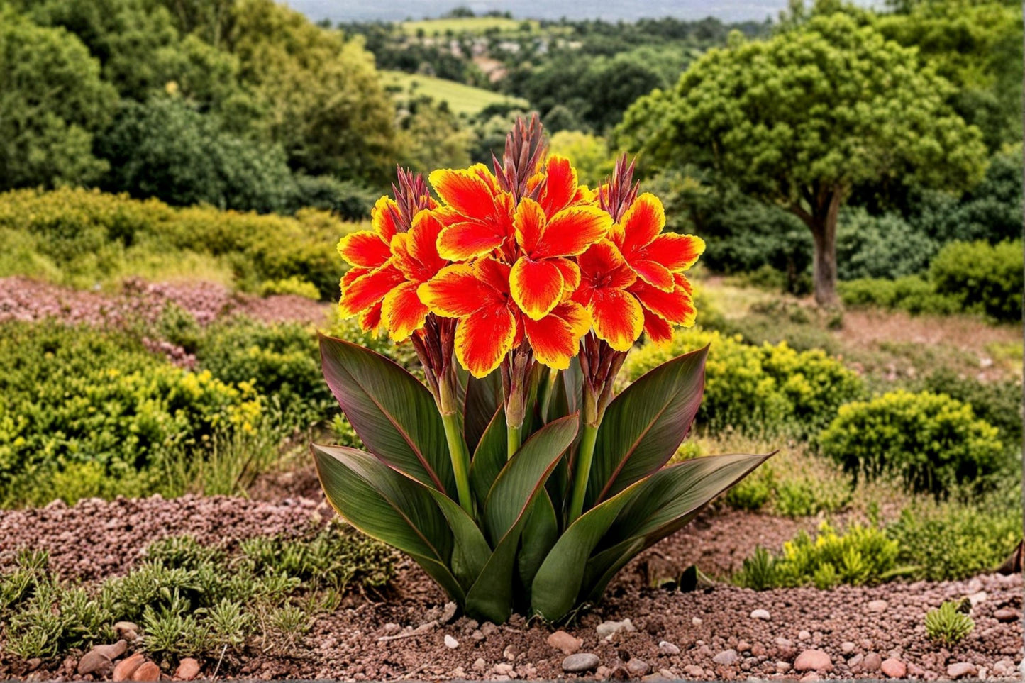 Lucifer Canna Lily Bulbs – Tropical Red Summer Flowering Bulbs for Garden, Border, Patio, Canna indica
