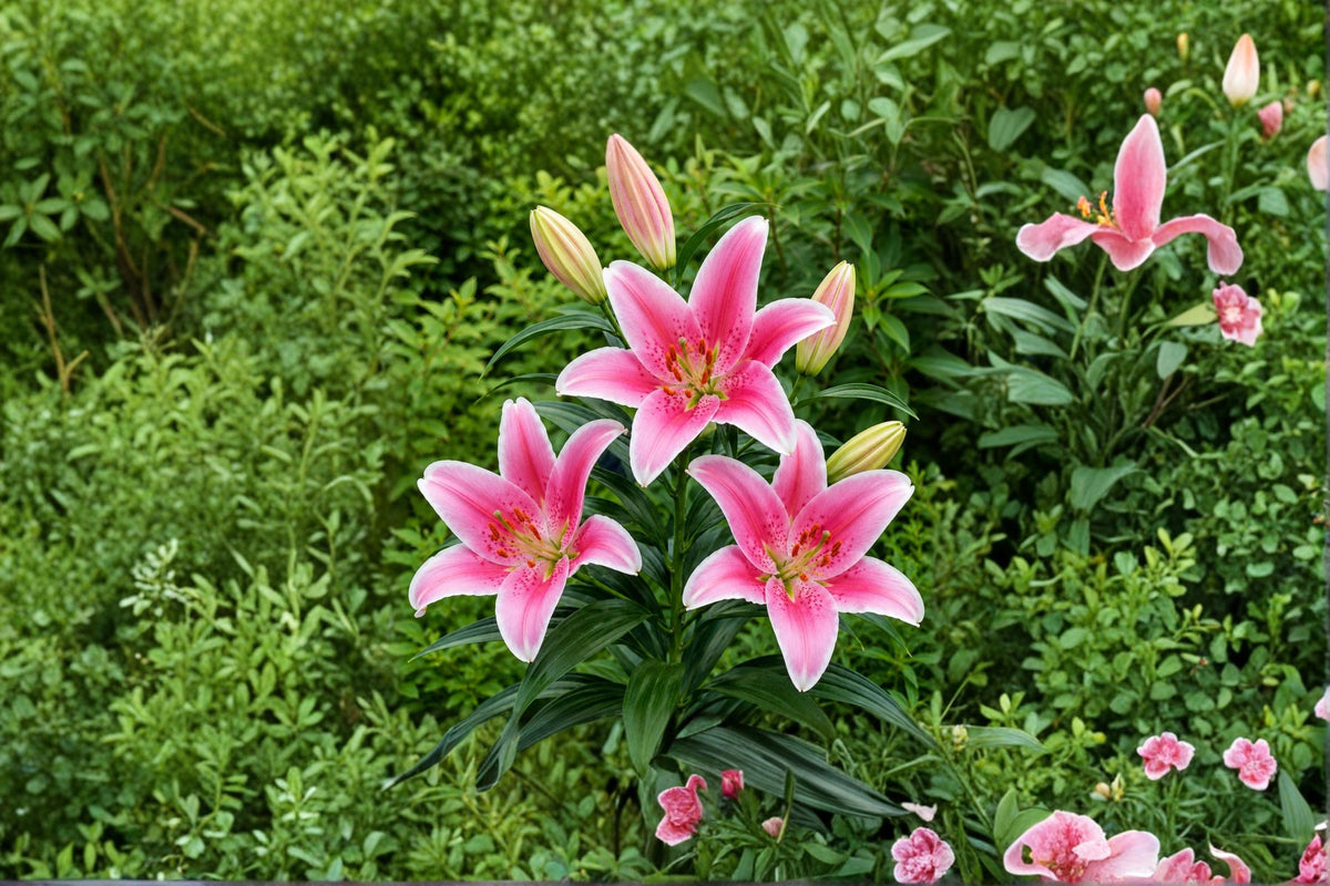 Sorbonne Oriental Lily Bulbs – Pink & White Fragrant Flowering Bulbs – Lilium 'Sorbonne' for Garden Beds & Borders