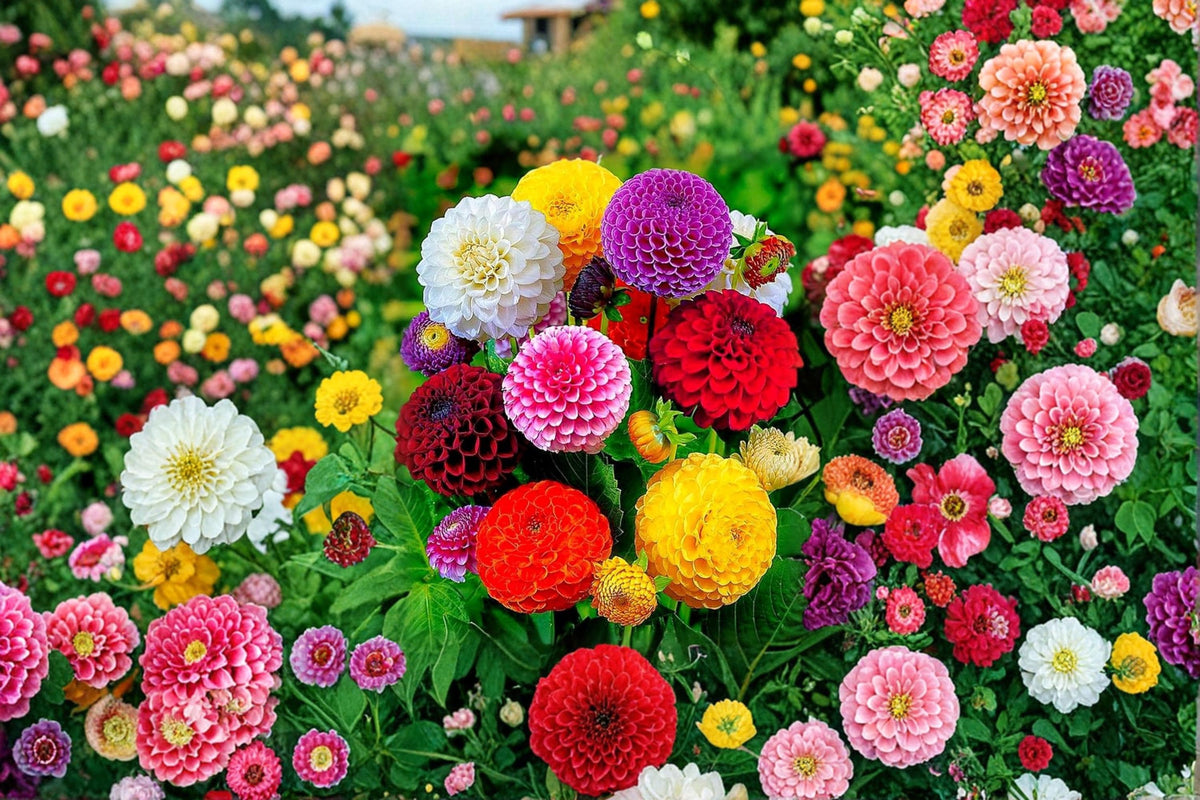 Pom Pom Dahlia Seeds 100+ Mixed Color Flowering Plant Dahlia pinnata for Garden, Border & Container Planting